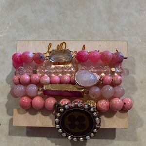 Pink Beaded Bracelet Set